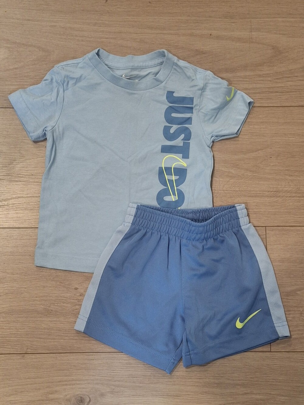 5/$25 Nike Baby Blue 'Just Do It' Tee & Shorts Set - 2T